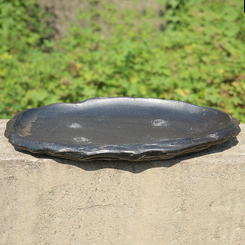 紫砂假山造景无孔鞍马石无孔花盆浅盆南蛮大号花盆