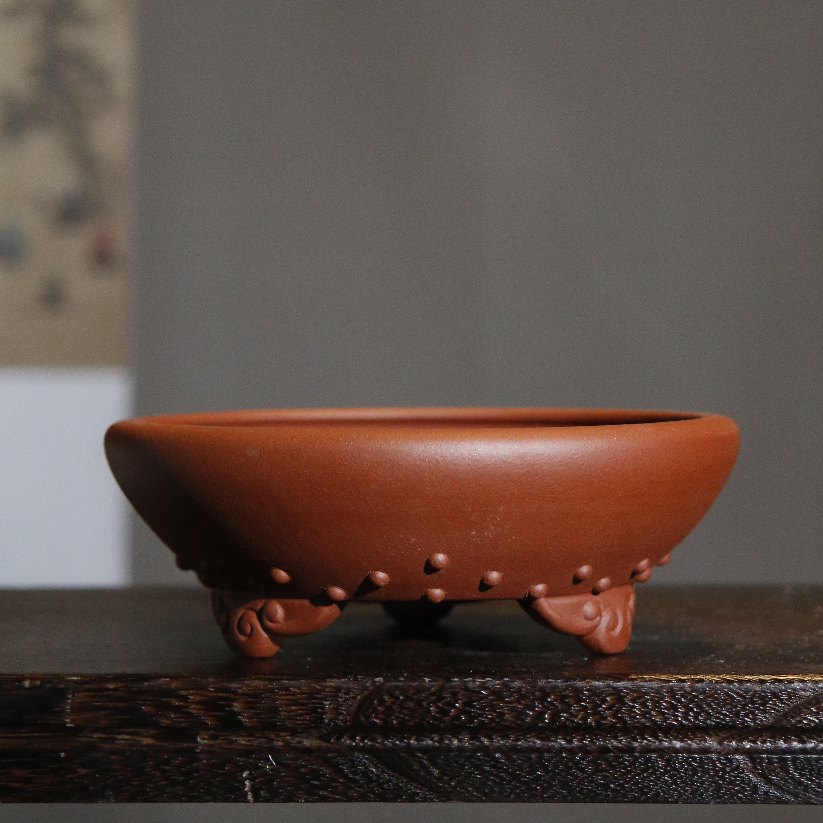 紫砂花盆陶瓷盆景盆鼓丁盆禅意水明同款觅陶乡花盆