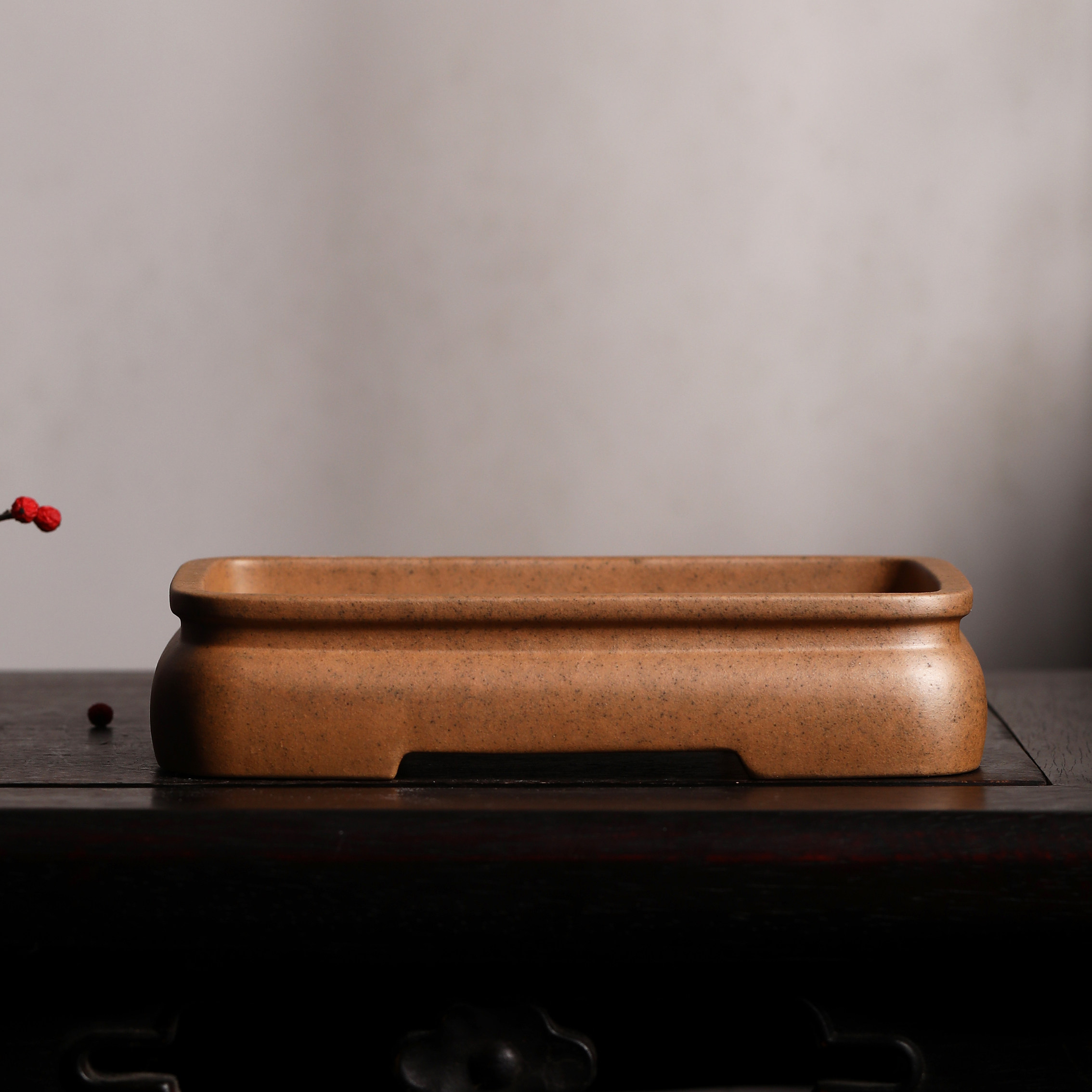 紫砂花盆陶瓷盆景唯珍家手工盆柴浅盆觅陶乡桌面花盆