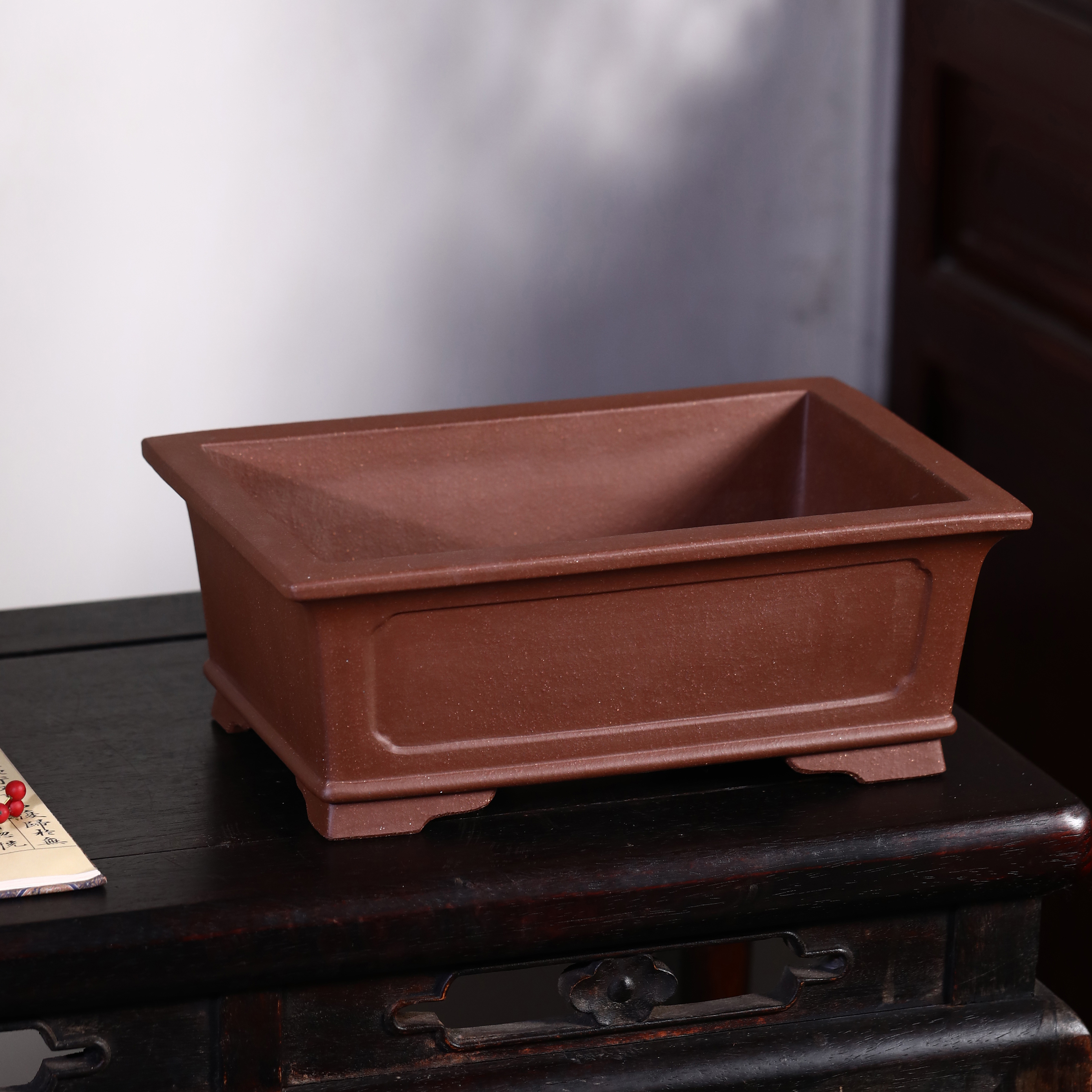 紫砂花盆长方形奎面手工名家桌面盆栽马槽觅陶乡花盆