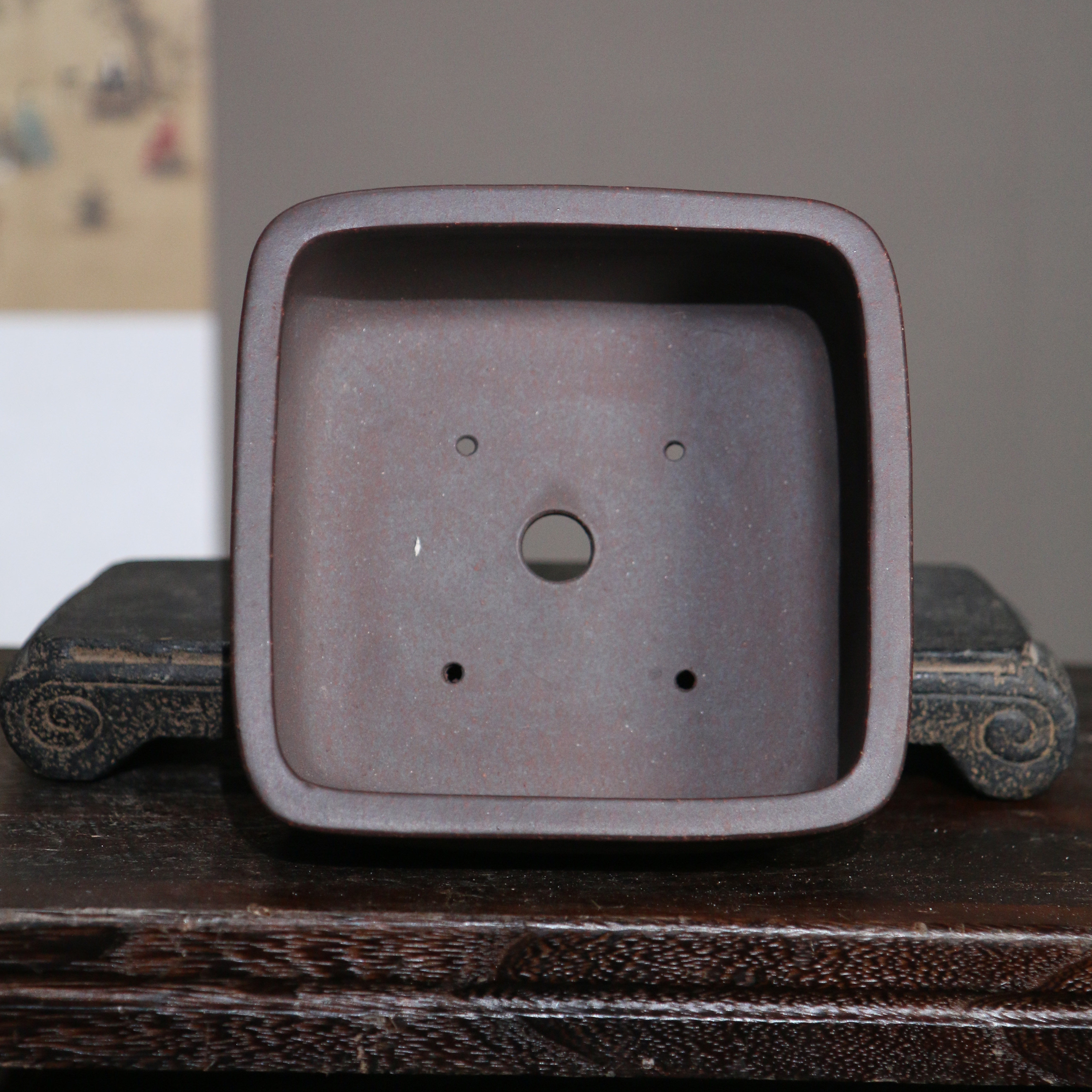 紫砂花盆菖蒲正方形盆景盆多植物宜兴手工盆包花盆