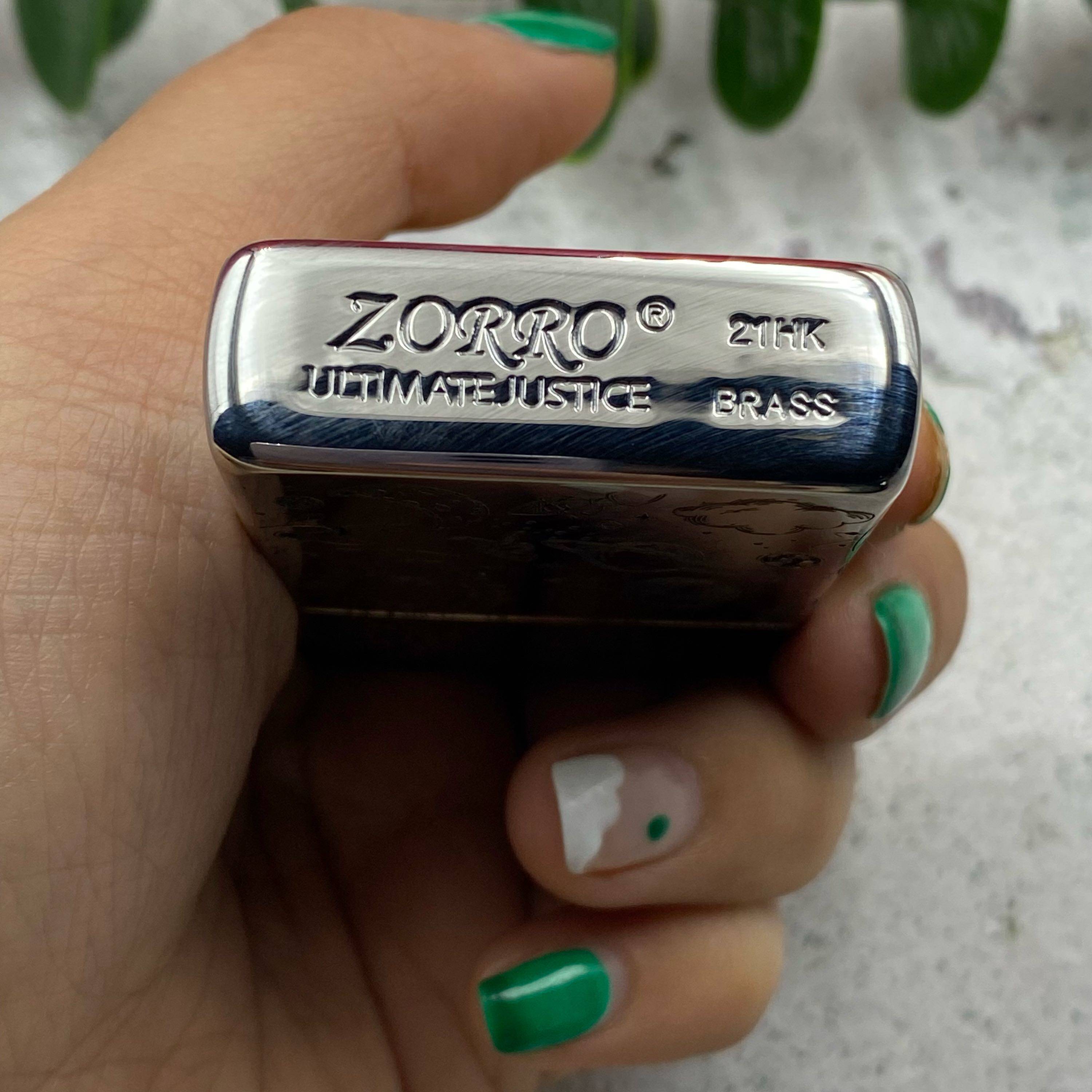 zorro佐罗亮铬双色精雕漏铜卡通防风送礼宇航员煤油打火机