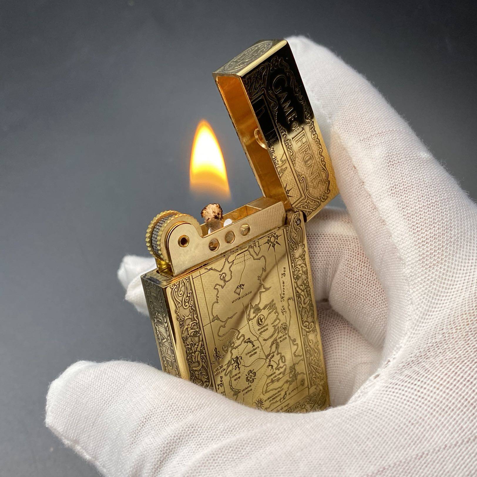 佐罗超薄朗声清脆煤油打火机复古精雕雕刻纯铜煤油打火机