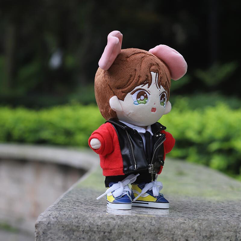 王一博娃元宵晚会青春时来同款娃红色夹克厘米娃棉花娃娃