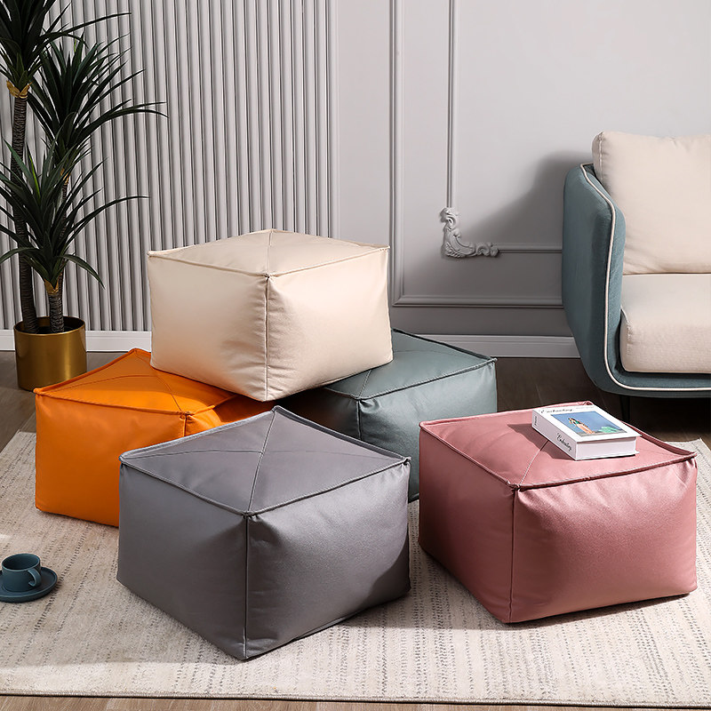 沙发坐墩日式蒲团皮质地上坐垫简约矮凳玄关蒲团