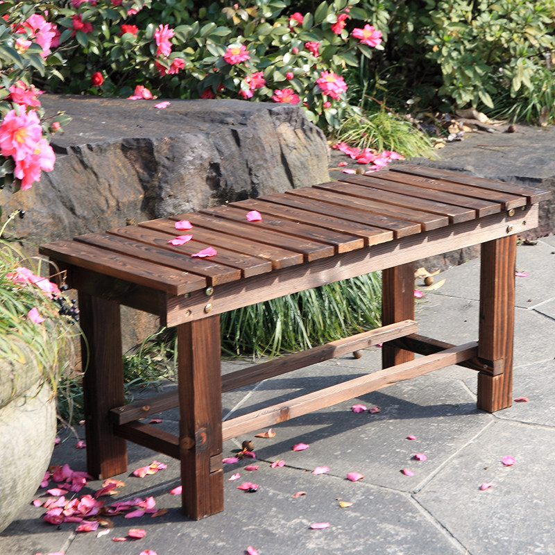 碳化防腐长凳花园户外凳子阳台公园实木休闲公园椅