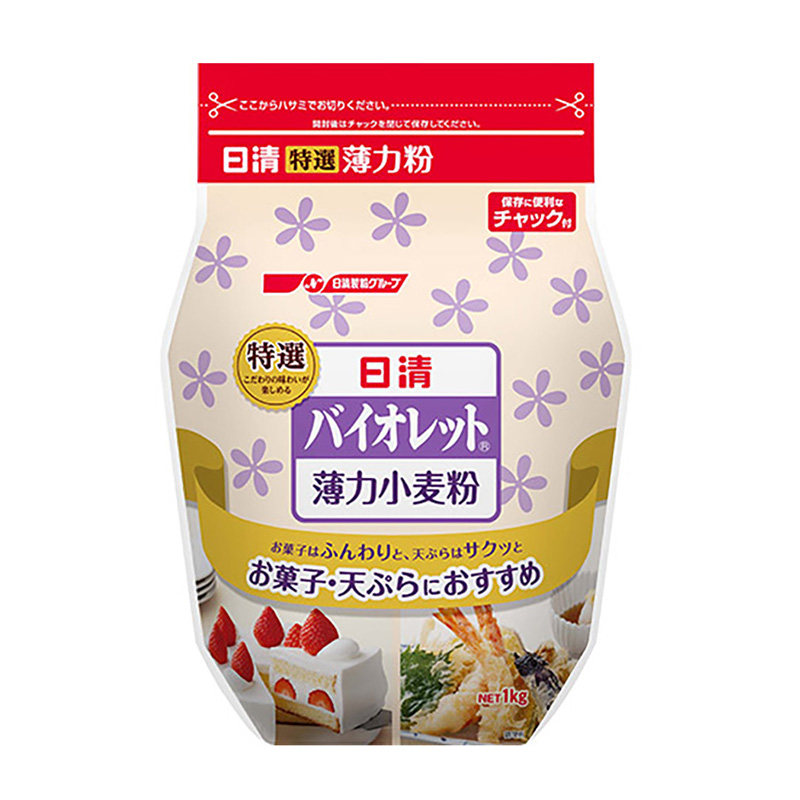 日本原装进口日清特选紫罗兰薄力小麦粉 低筋面粉烘焙蛋糕粉1kg