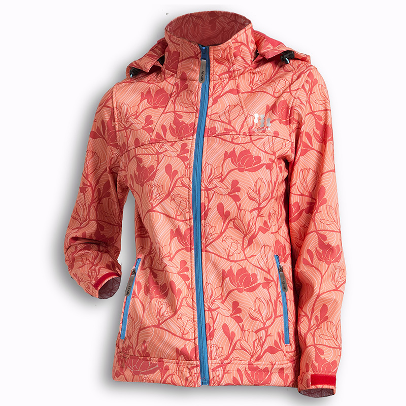 户外花色软壳冲锋衣女秋季防风防水外套大码单层抓绒印花软壳衣