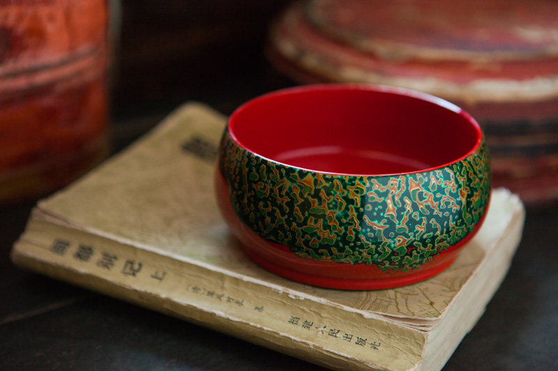 安泰福州传统手漆器茶具大漆小茶海礼品茶盂福碗漆器