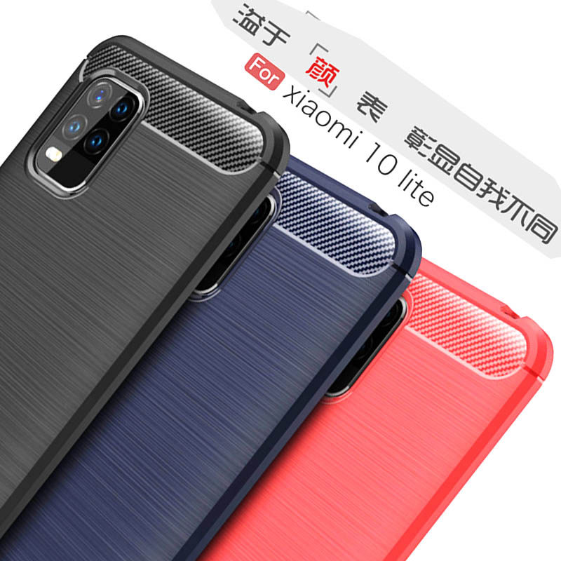 小米新款防摔黑色软壳磨砂包边外壳春青版xiaomi10手机保护套