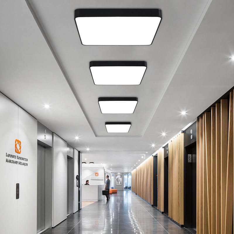 led长方形吸顶灯现代简约正方形商场店铺过道走廊办公室客厅吸顶灯
