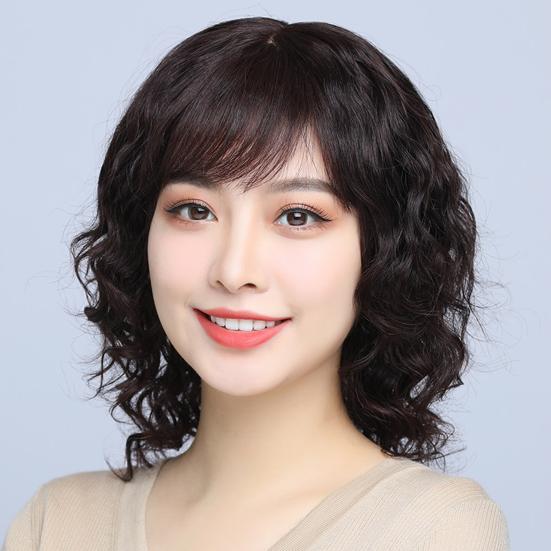 假发发套女长卷发真人发丝女中中年妈妈头套日常整顶假发