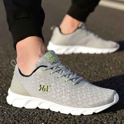 361度361男鞋运动鞋夏季男士透气网面跑鞋黑色鞋子跑步鞋 原价179元