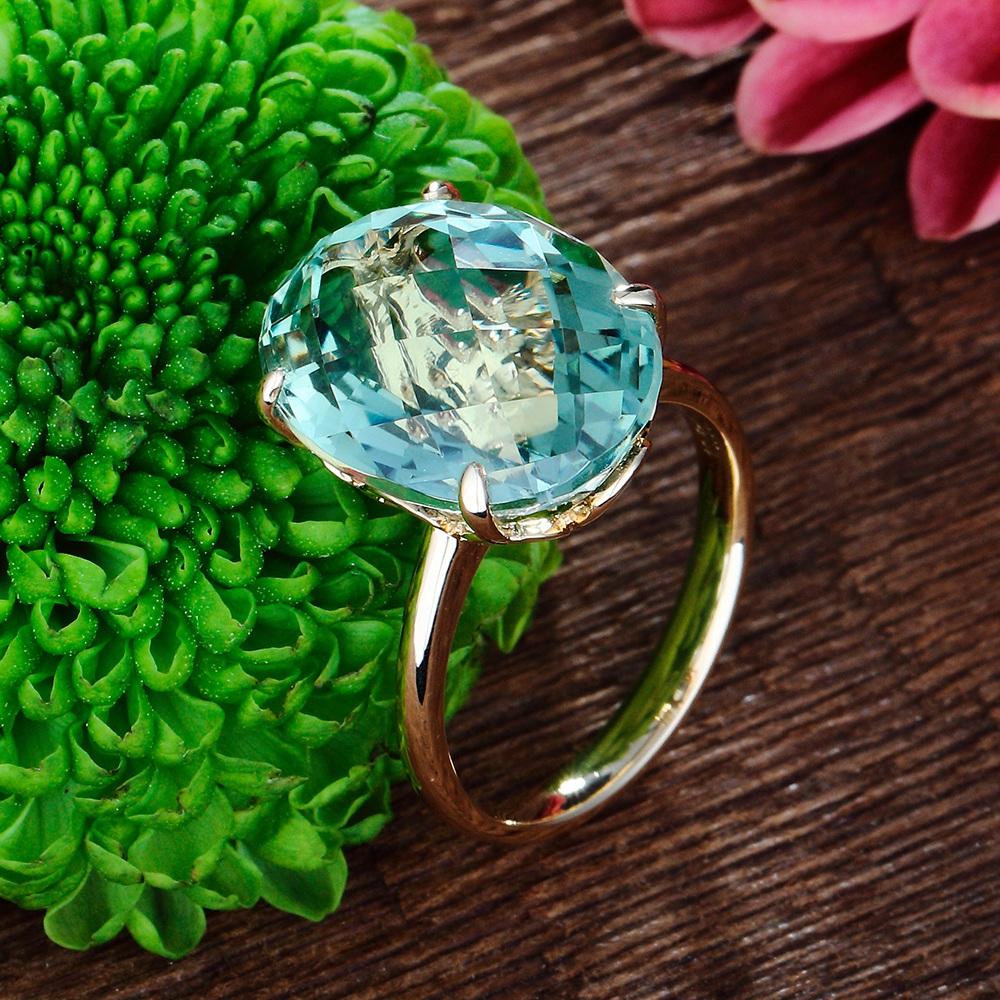 萨维娅saweiya天然绿黄紫水晶9k18k托帕石戒指绿宝石手饰