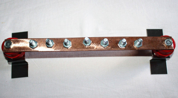 定制紫铜汇流3x30x300机房接地机柜机架式铜排等电位汇流排