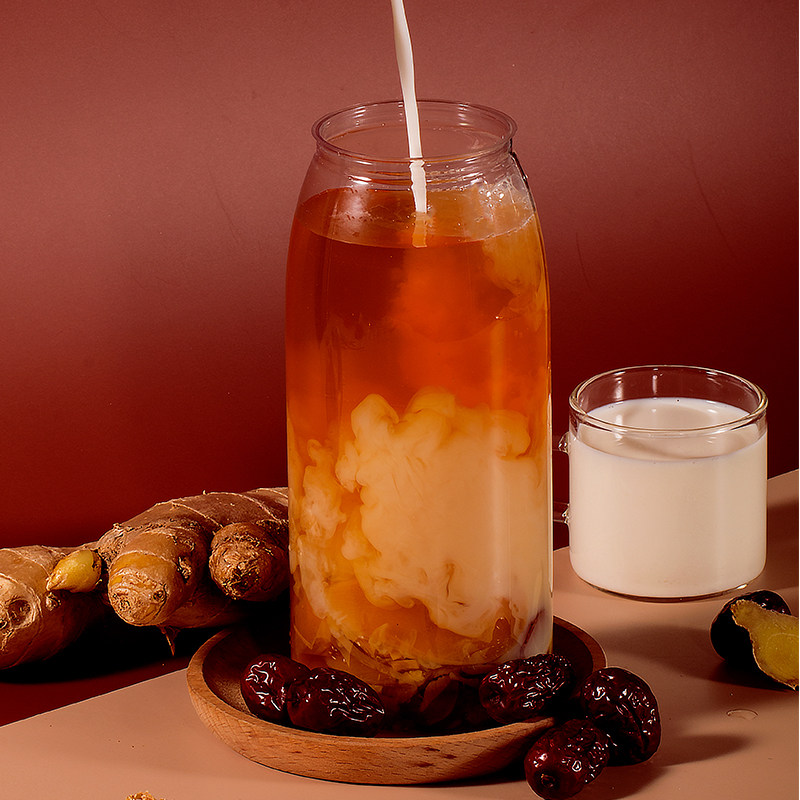 送咖啡勺广村桂圆红枣茶浆1kg蜂蜜花果茶酱柚子生姜奶茶专用商用