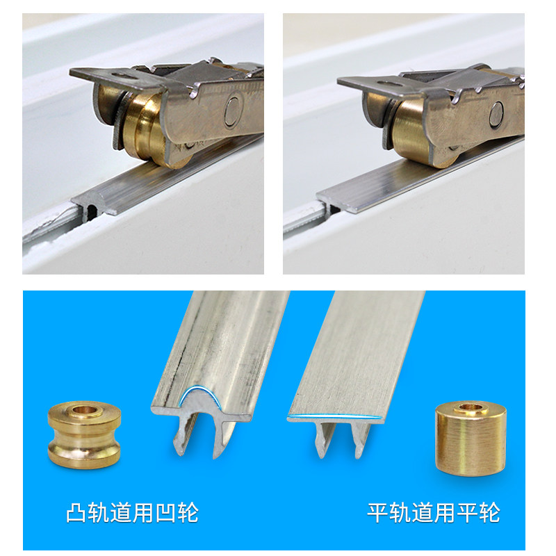 推拉门吊滑轮厨房门轨道木门吊轨承重120kg滑轨配件溢溢隆 塑钢窗平