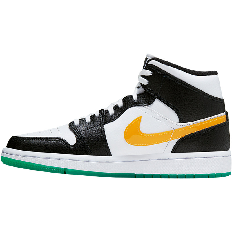 小鸿体育airjordanmidaj1红黄鸳鸯彩钩中帮篮球鞋