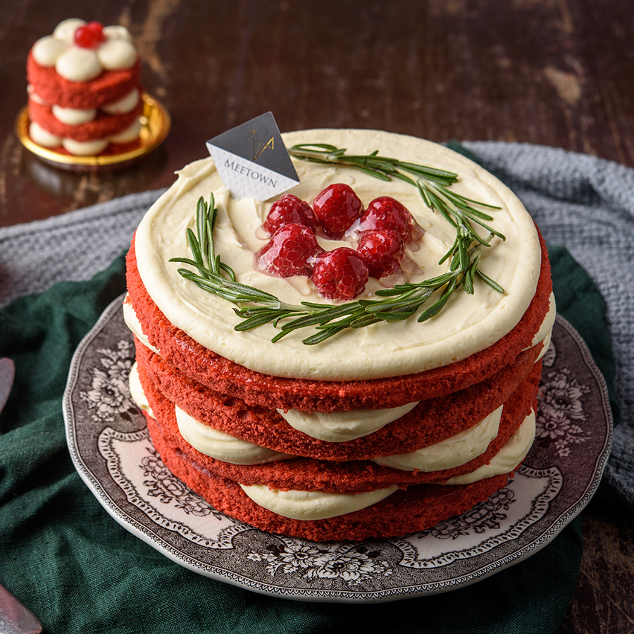 *树莓红丝绒*芝士乳酪夹心 动物奶油 生日蛋糕 meetown美糖青岛