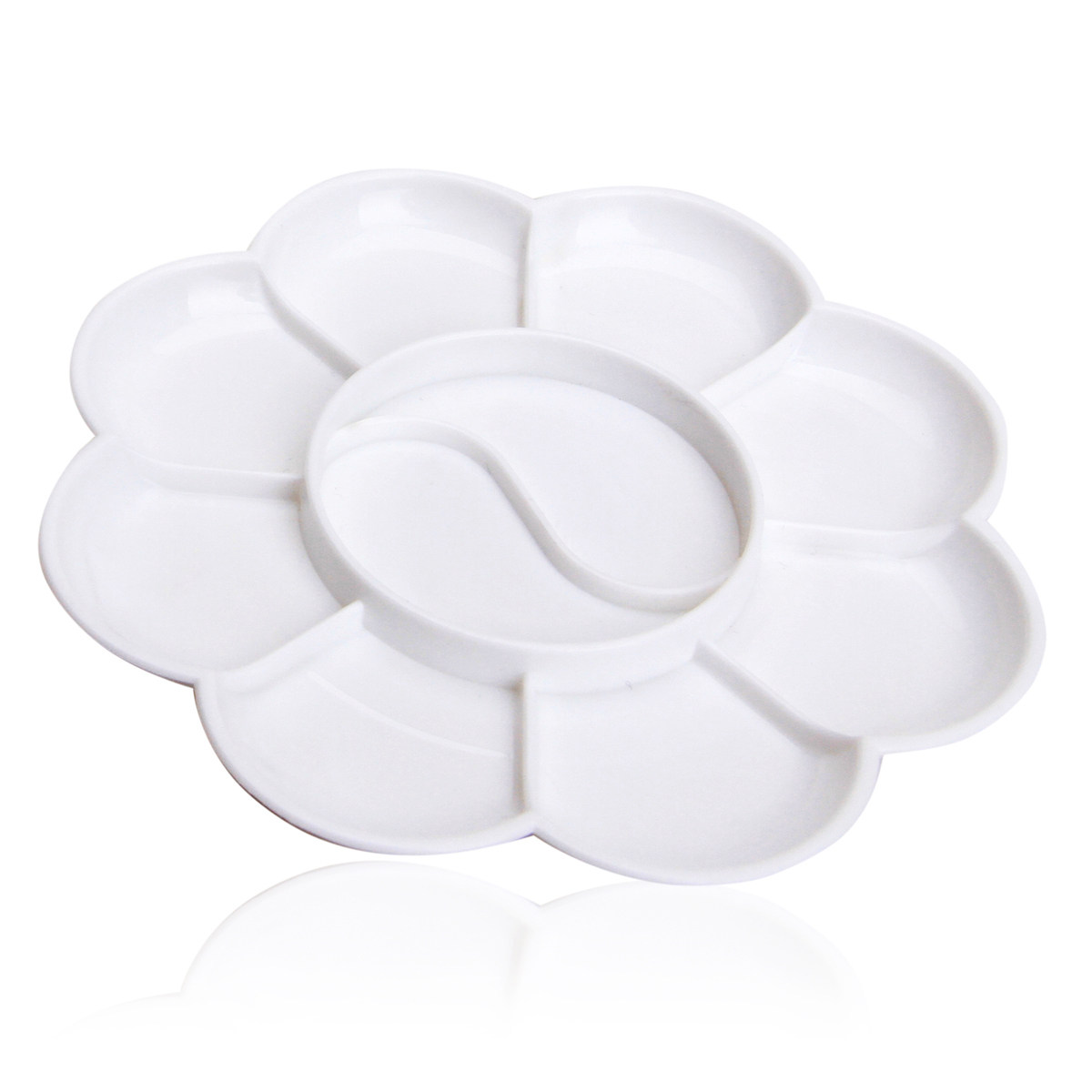 调色绘画调色盘小号水粉10格花形水彩画工具颜料调色盘