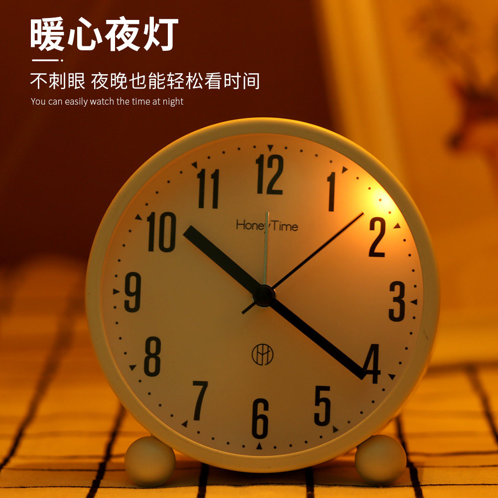 闹钟时尚简约台钟儿童学生起床神器多功能静音夜光闹钟