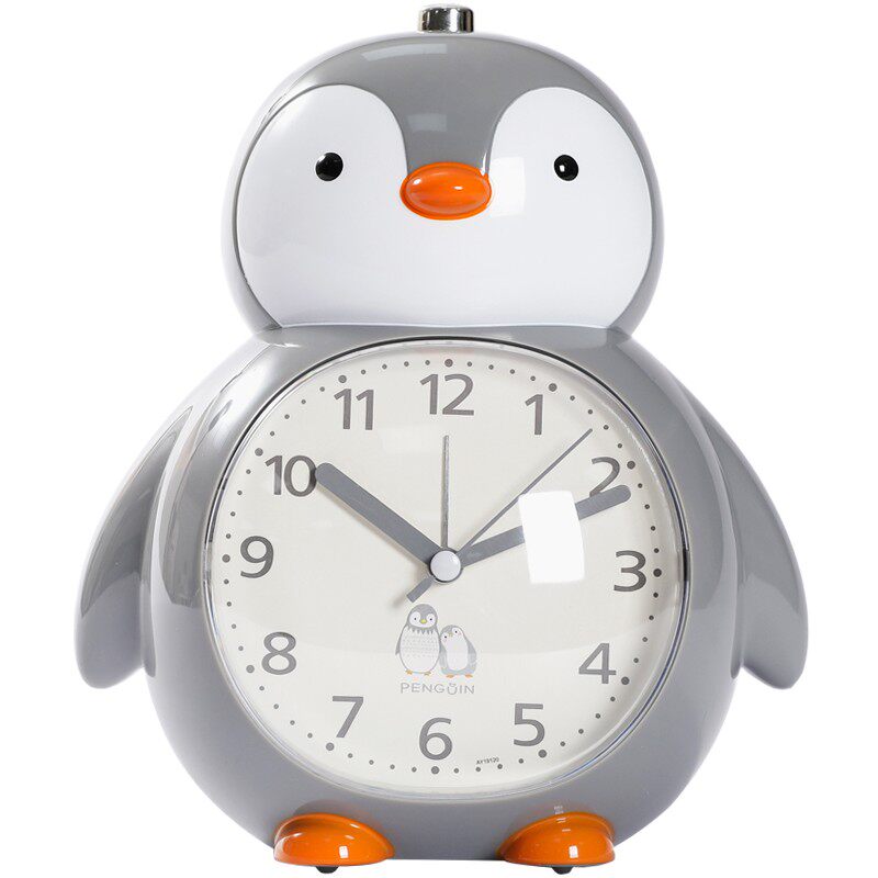 企鹅闹钟儿童男孩小学生用专用防赖床起床神器2022新款 女孩时钟表抖