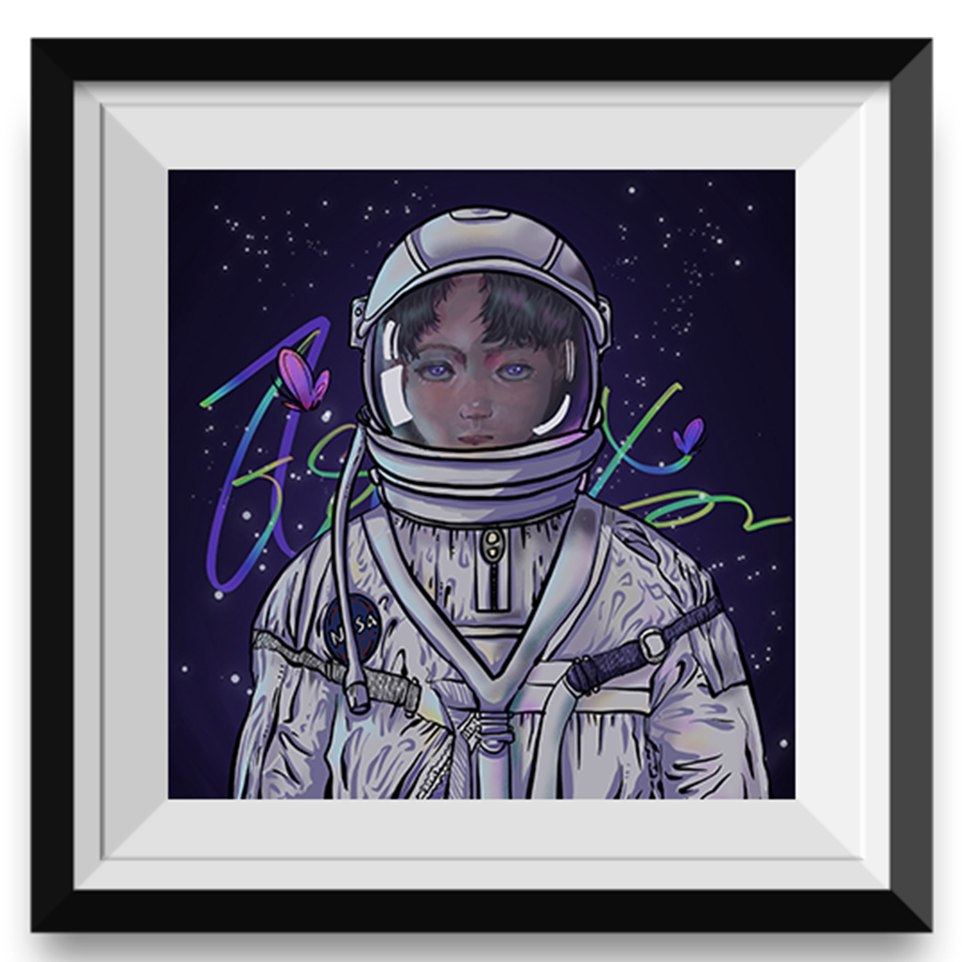 xfly潮流原创宇航员自述背景墙餐厅玄关工作室现代现代装饰画