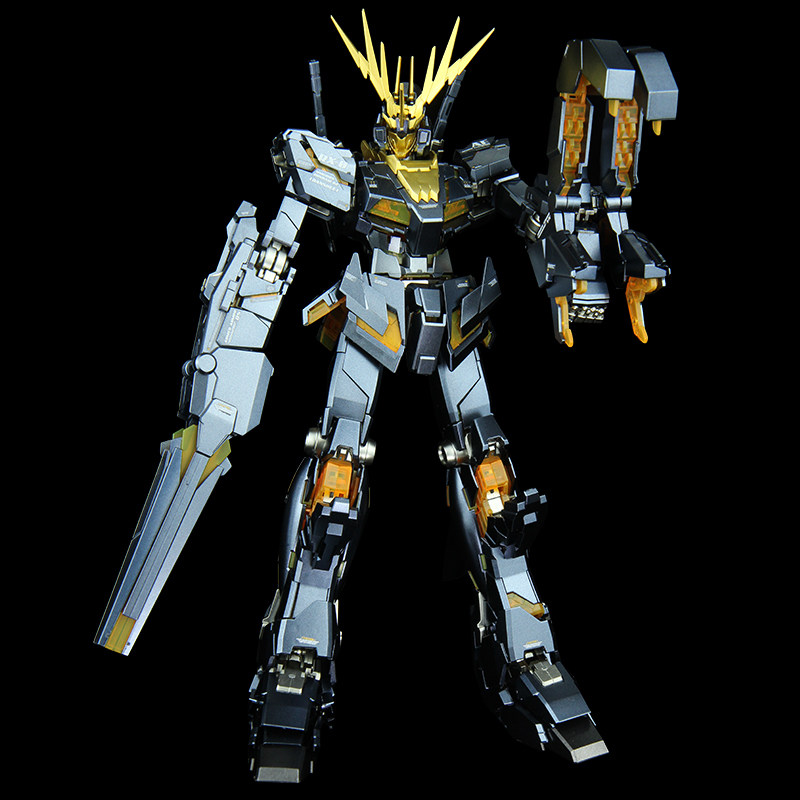 万代金属着色 拼装敢达模型 mg 黑独角兽2号机 爆甲报丧女妖高达 - 型