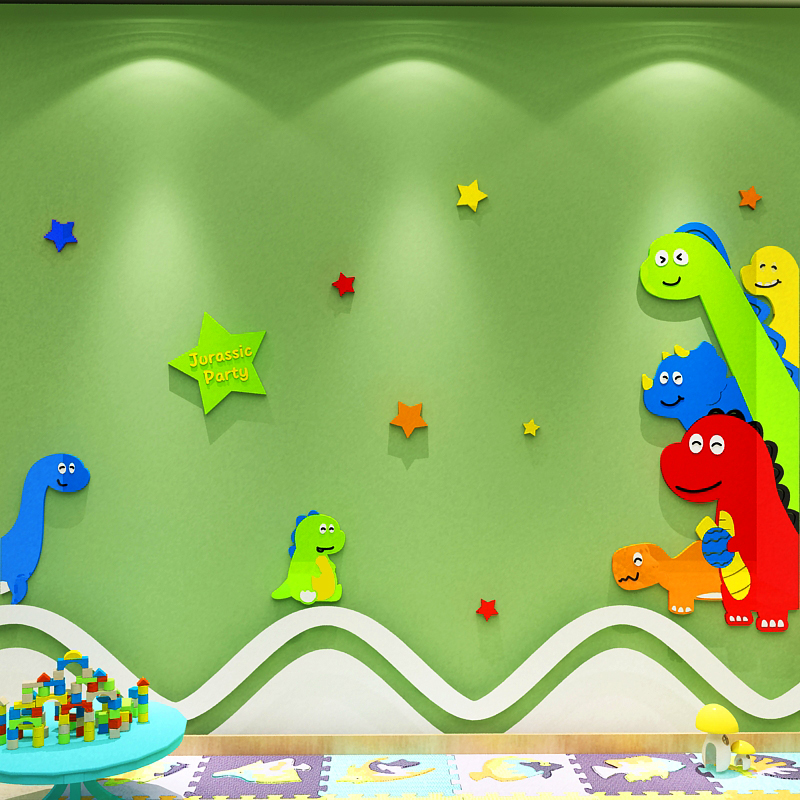 幼儿园电视背景墙装饰环创主题文化背景环境布置墙贴