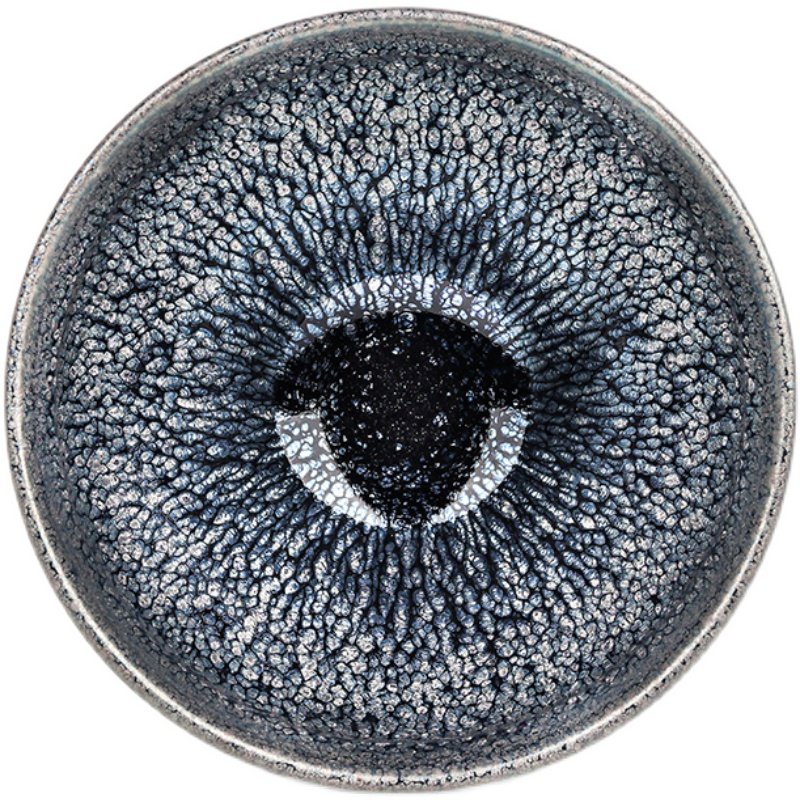 建窑建盏传承人卢国伟复古油滴官帽束口盏送礼茶杯