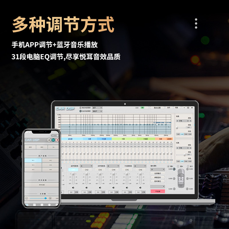怒熊车载功放dsp音频处理器4路31段无损改装数字音频处理器