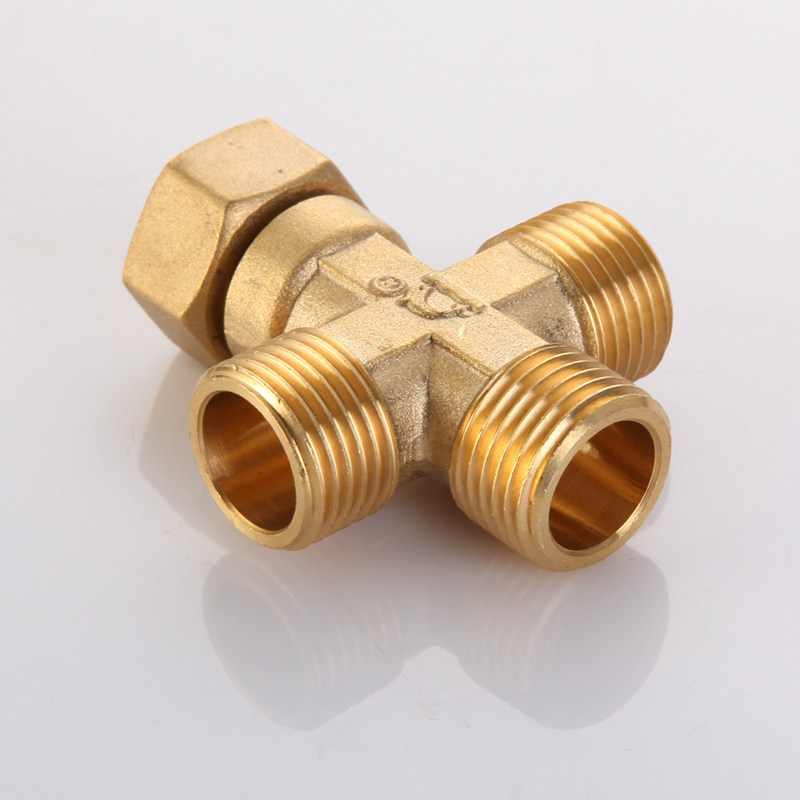 全铜水管四通接头十字分水器一进二三出4分内牙外丝带活接4通配件