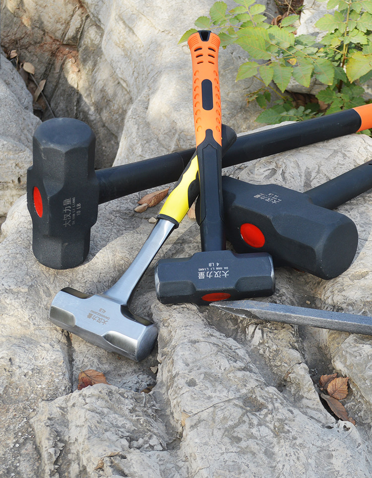 榔头大汉力量重型一体八角大铁锤石工大号锤子石工锤