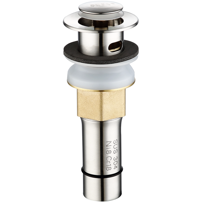 面盆浴室柜304不锈钢下水器去水管洗手脸池防臭排水软管弹跳配件