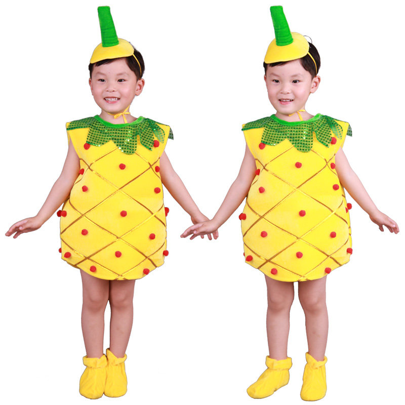 水果儿童蔬菜植物菠萝舞蹈演出演出服服装幼儿儿童演出服