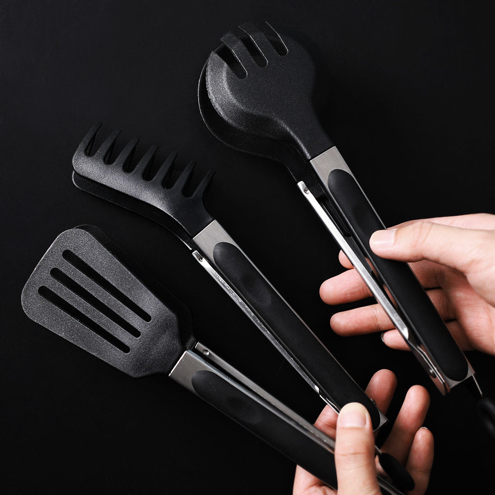 欧式尼龙防烫烧烤夹子炒菜铲子捞面面条面包烧烤夹