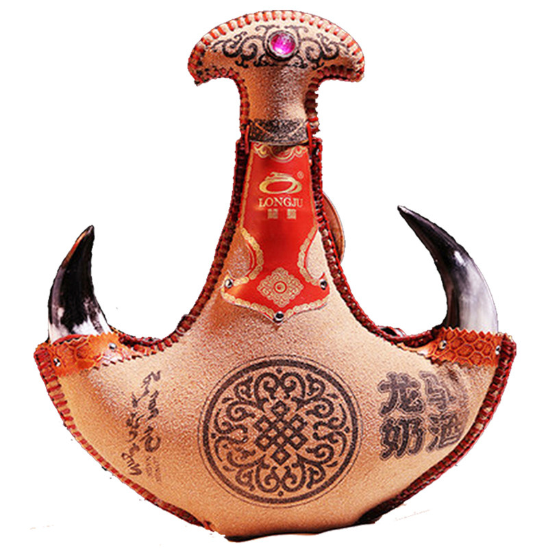 马奶酒内蒙古特产52度500ml手工皮囊酒真牛角龙驹人气礼品酒送礼