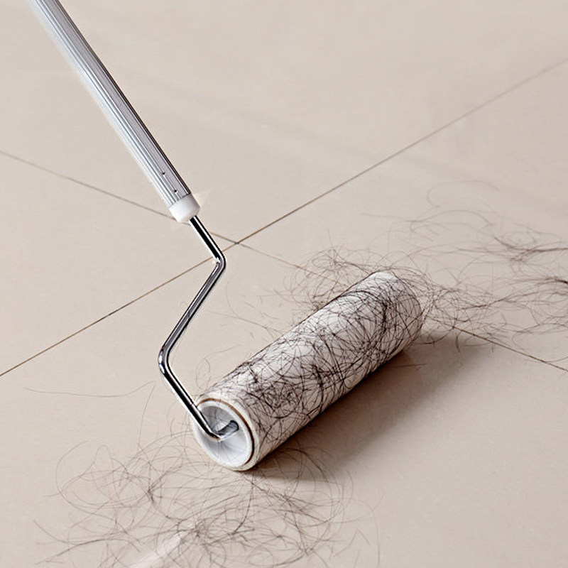 头发家用地板毛发清理长柄可伸缩斜撕式粘除尘平板拖把