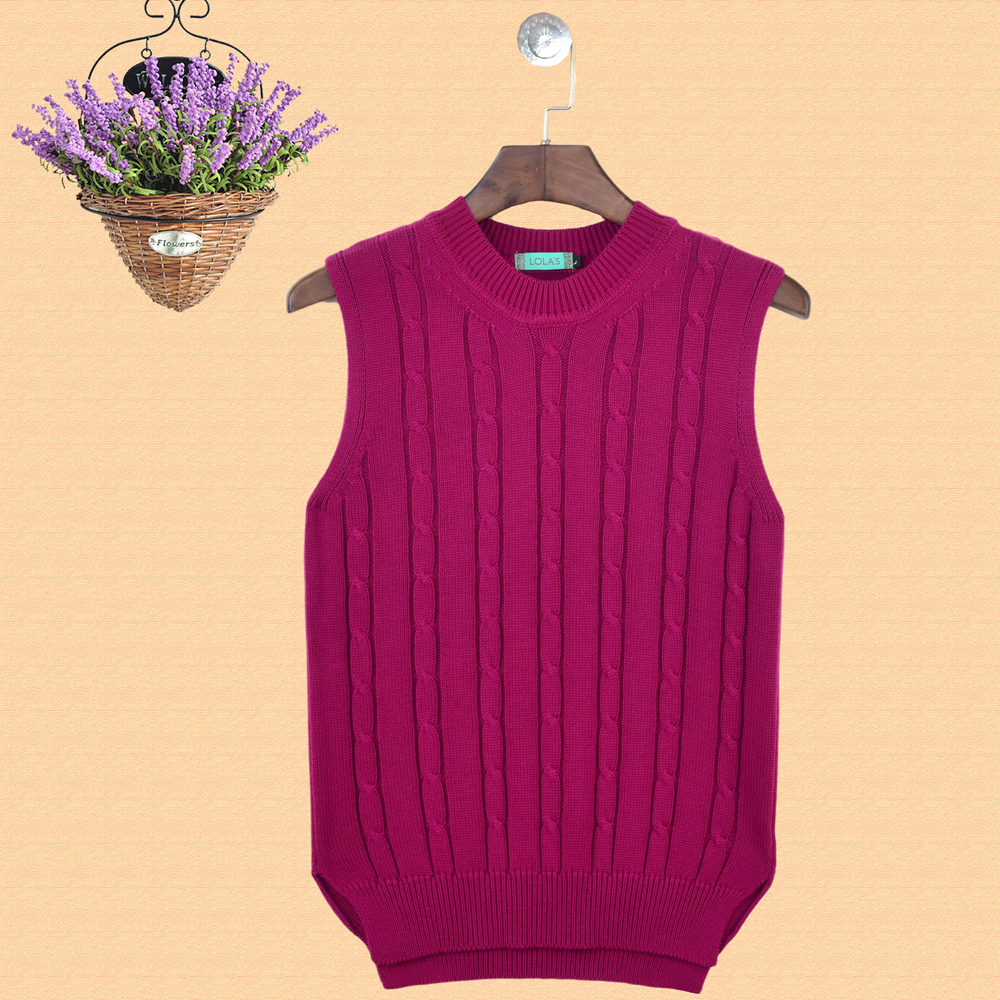 春秋毛衣背心扭绳针织马甲绞花套头圆领韩国毛衣