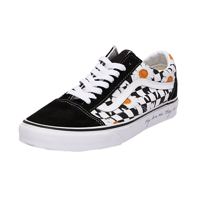 中科院小哥vans正品era小雏菊黑白黑白棋棋盘格印花帆布鞋