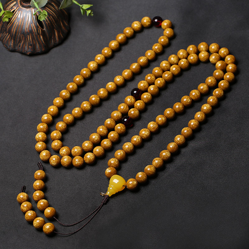 主法佛珠金丝海108颗方丈法师念珠僧人配饰燕尾佛珠