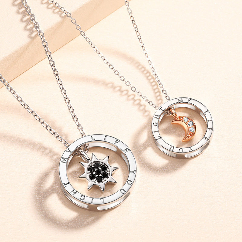 鑫麒日月之恋情侣项链学生异地恋情情人礼物项链