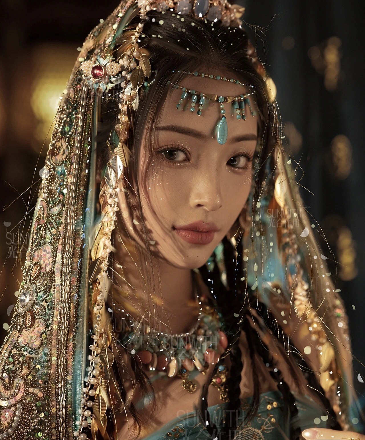 异域风情西域舞姬公主头饰古风流苏水滴吊坠发饰其它饰品定制