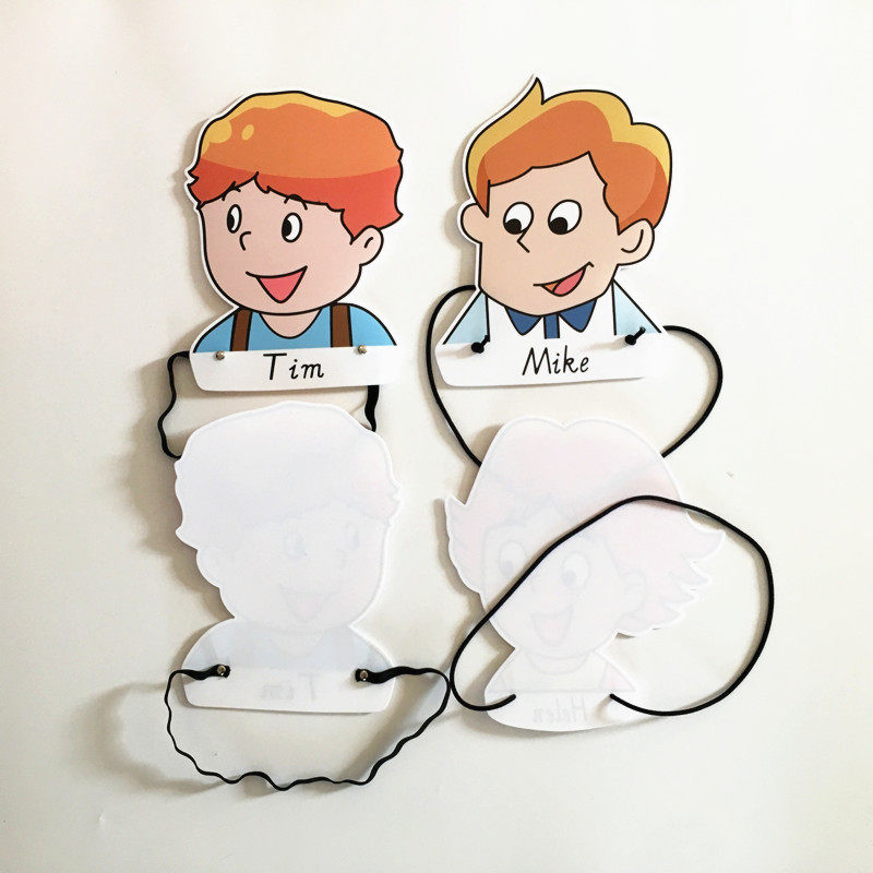 新版译林版苏教版小学英语人物头饰课本课堂表演头饰