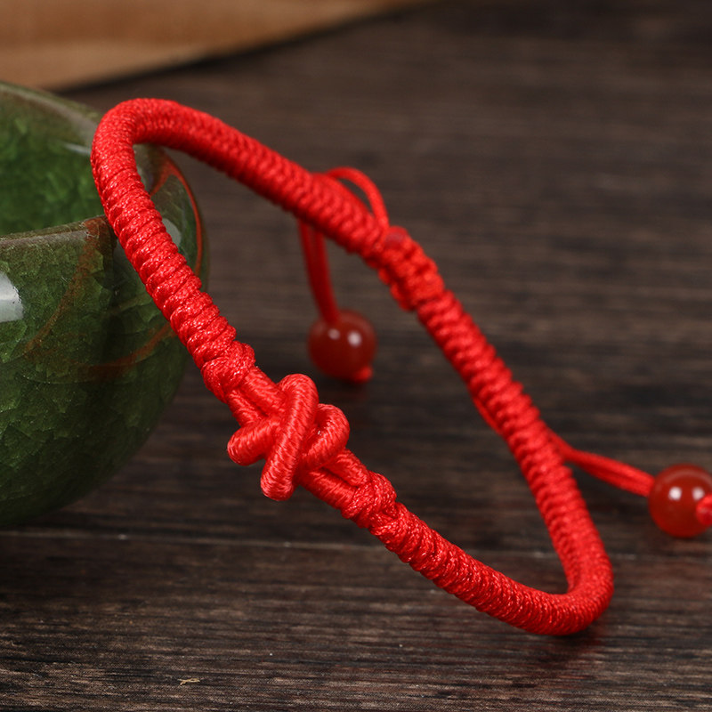 情侣七夕节手链本命年红绳手绳手工编织男女学生手链