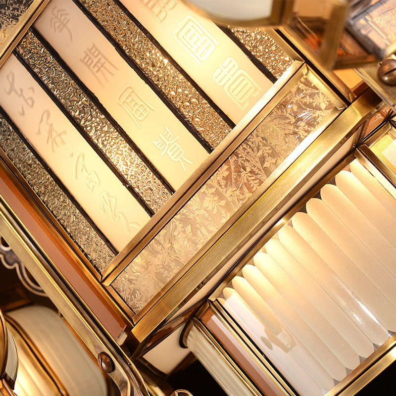 新中式铜吊艺术纯铜卧室餐厅国风中国灯具奢华客厅吊灯