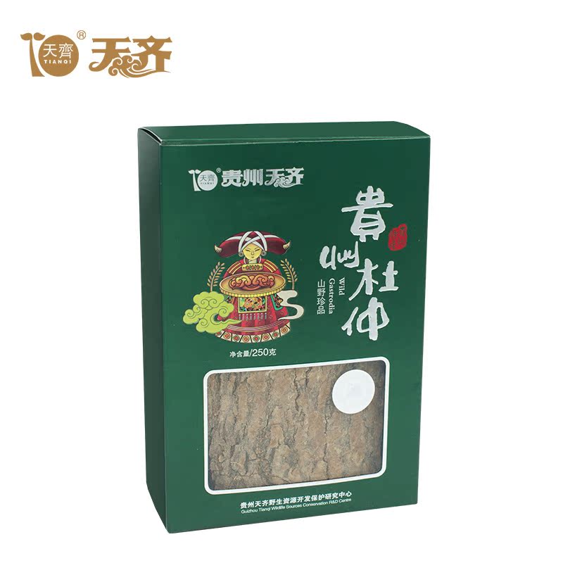 天齐贵州杜仲250g天柱县深山杜仲 贵州特产盒装配手提袋 - 图0