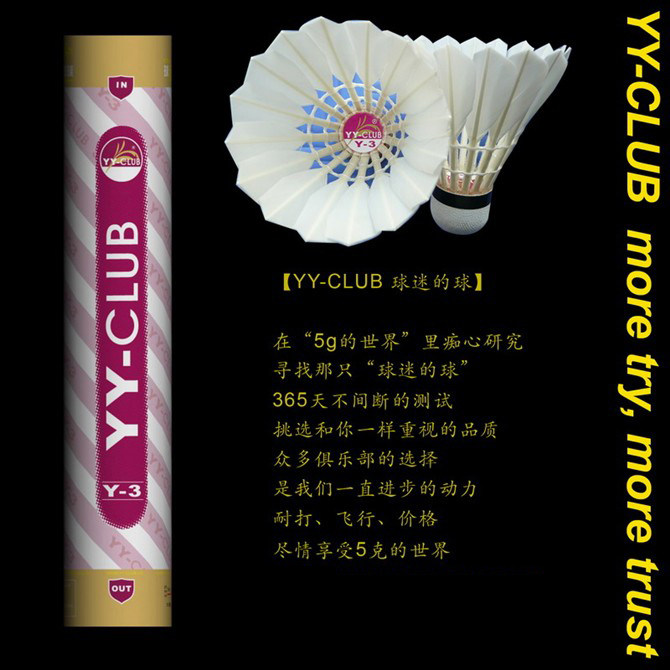 大羽之家 yy-club出品 紫y/y3 羽毛球 比赛稳定 耐打as9标准 76速_4