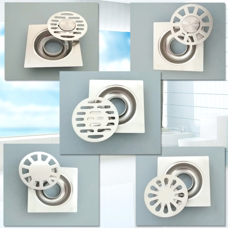 地漏加厚不锈钢方形dn5070洗衣机卫生间室外工程用防臭地漏