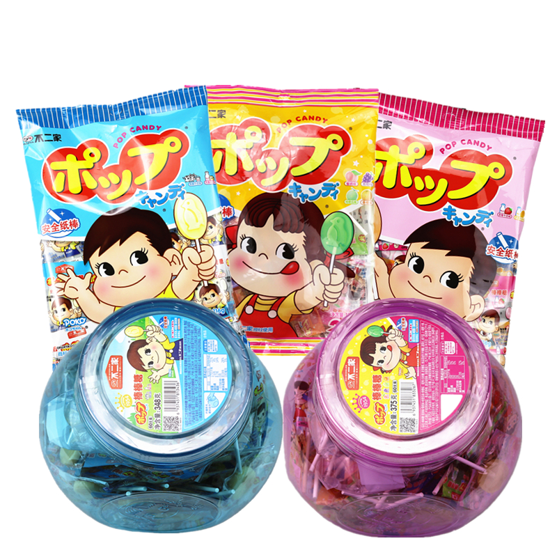 不二家棒棒糖混合水果牛奶20支袋装网红年货零食糖果